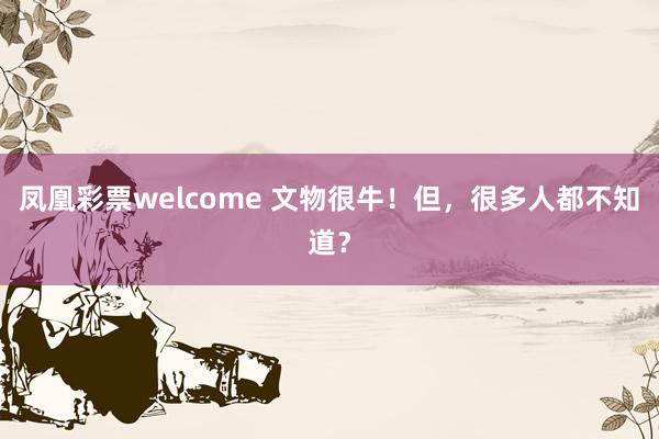 凤凰彩票welcome 文物很牛!但,很多人都不知道?