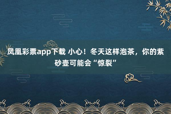 凤凰彩票app下载 小心！冬天这样泡茶，你的紫砂壶可能会“惊裂”