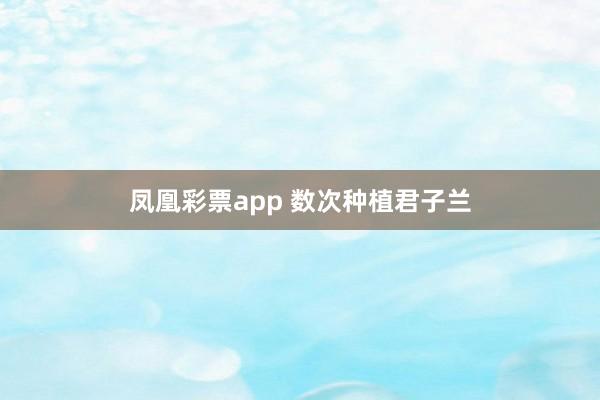 凤凰彩票app 数次种植君子兰