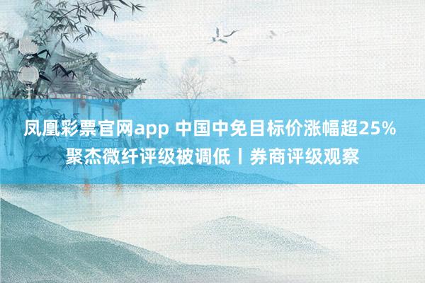 凤凰彩票官网app 中国中免目标价涨幅超25% 聚杰微纤评级被调低丨券商评级观察