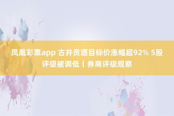 凤凰彩票app 古井贡酒目标价涨幅超92% 5股评级被调低丨券商评级观察
