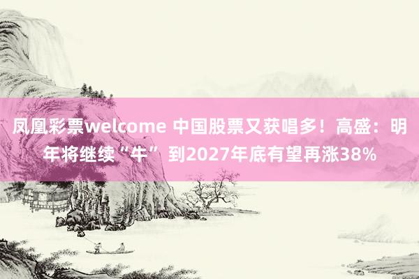 凤凰彩票welcome 中国股票又获唱多！高盛：明年将继续“牛” 到2027年底有望再涨38%