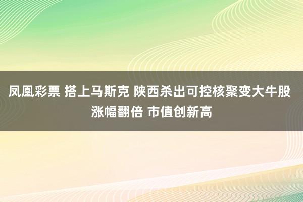 凤凰彩票 搭上马斯克 陕西杀出可控核聚变大牛股 涨幅翻倍 市值创新高