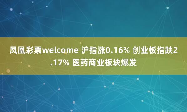 凤凰彩票welcome 沪指涨0.16% 创业板指跌2.17% 医药商业板块爆发