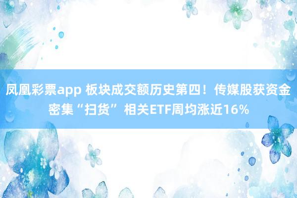 凤凰彩票app 板块成交额历史第四！传媒股获资金密集“扫货” 相关ETF周均涨近16%