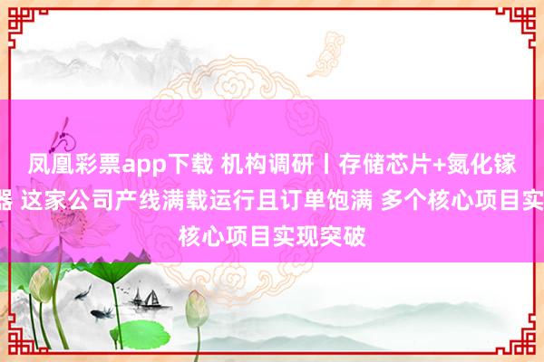 凤凰彩票app下载 机构调研丨存储芯片+氮化镓+传感器 这家公司产线满载运行且订单饱满 多个核心项目实现突破