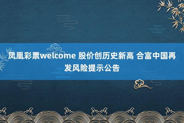 凤凰彩票welcome 股价创历史新高 合富中国再发风险提示公告