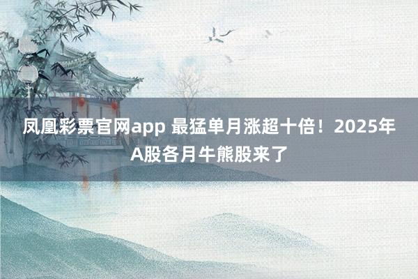 凤凰彩票官网app 最猛单月涨超十倍！2025年A股各月牛熊股来了