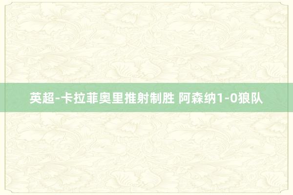 英超-卡拉菲奥里推射制胜 阿森纳1-0狼队