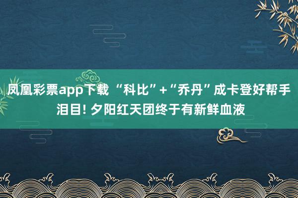 凤凰彩票app下载 “科比”+“乔丹”成卡登好帮手 泪目! 夕阳红天团终于有新鲜血液