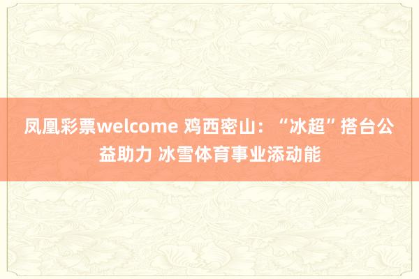凤凰彩票welcome 鸡西密山：“冰超”搭台公益助力 冰雪体育事业添动能