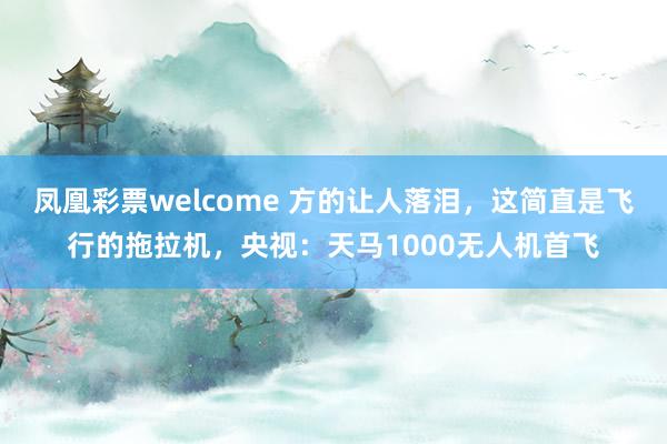 凤凰彩票welcome 方的让人落泪,这简直是飞行的拖拉机,央视:天马1000无人机首飞