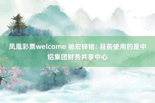 凤凰彩票welcome 驰宏锌锗: 目前使用的是中铝集团财务共享中心