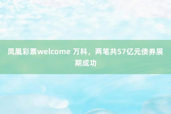 凤凰彩票welcome 万科，两笔共57亿元债券展期成功