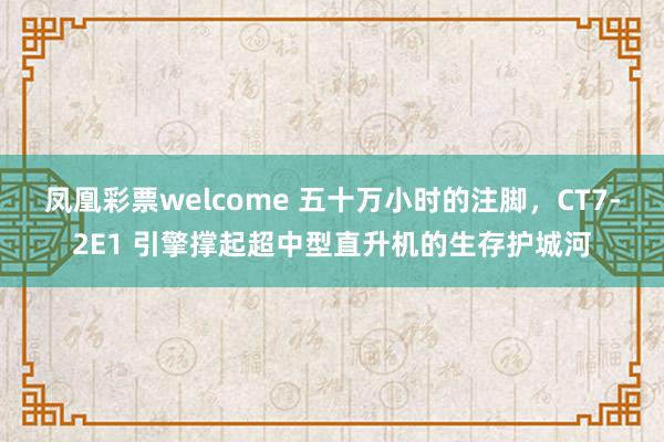 凤凰彩票welcome 五十万小时的注脚，CT7-2E1 引擎撑起超中型直升机的生存护城河