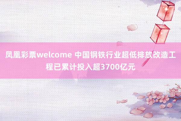 凤凰彩票welcome 中国钢铁行业超低排放改造工程已累计投入超3700亿元