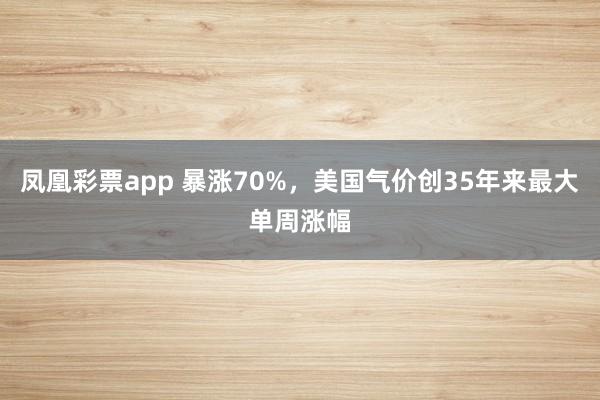 凤凰彩票app 暴涨70%，美国气价创35年来最大单周涨幅